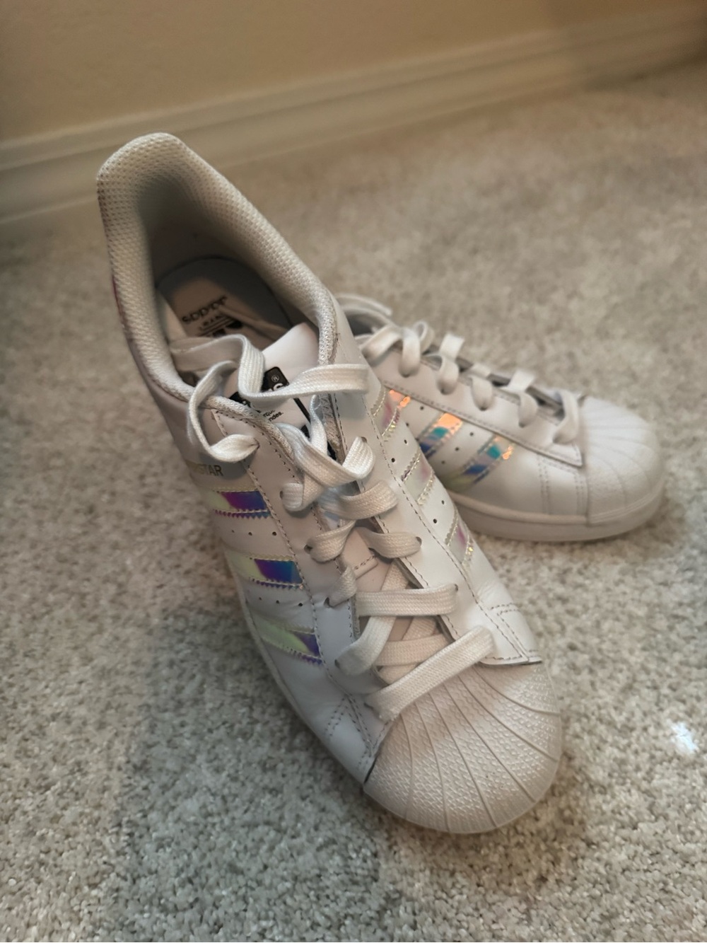 Adidas Superstar Sneakers with Iridescent Stripes 6